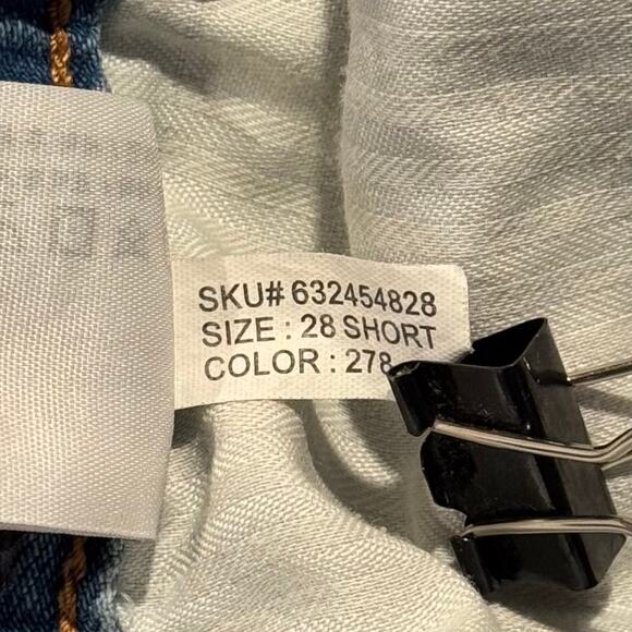 Abercrombie Jeans Annie High Rise Girlfriend Distressed Raw Hem Blue 6/28 Short - Picture 4 of 6